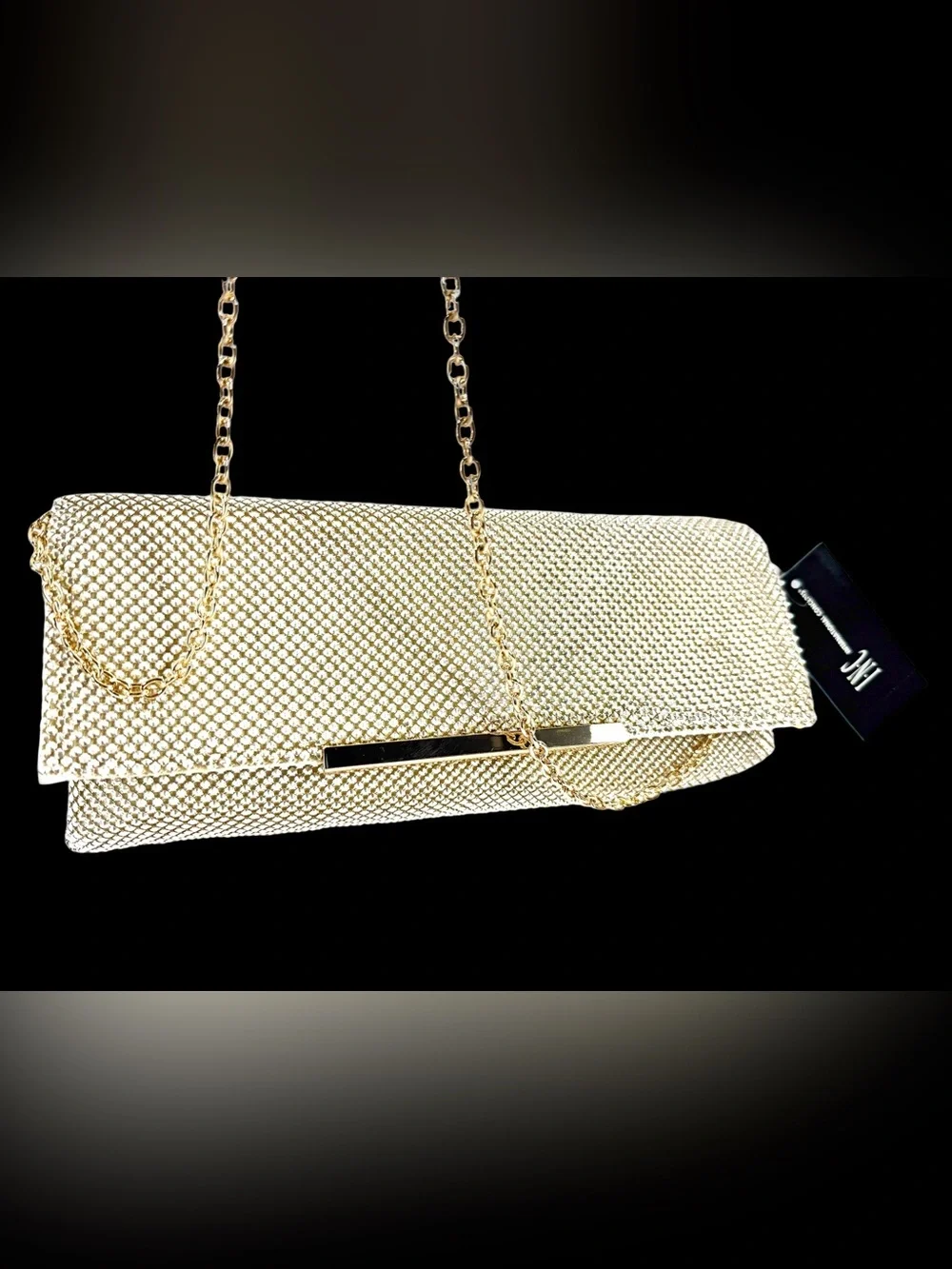 INC International Concepts Gold Mesh Chain Clutch